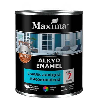 Эмаль алкидная высококачественная  MAXIMA серая-0,7 кг