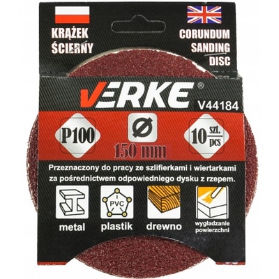 DISC ABRAZIV 150MM P100 VERKE (10buc) V44184