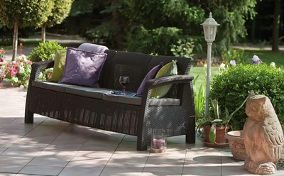 Canapea Keter Corfu Love Seat Max Brown/Beige (223207)