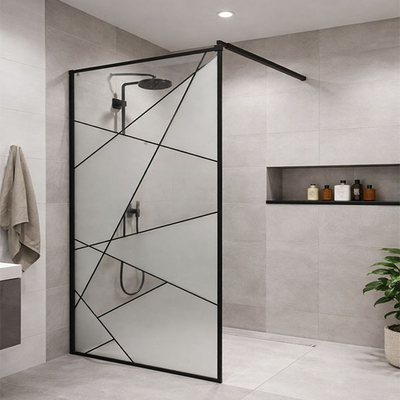 Perete pentru cabina de dus 90x190cm 8mm ДП/C3032-90B negru