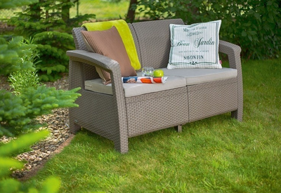 Canapea Keter Corfu Love Seat Cappuccino/Sand (227644)