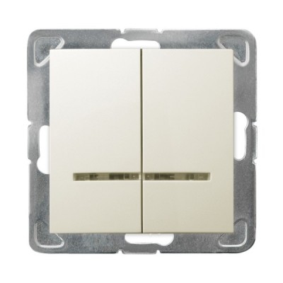 INTRERUPATOR DUBLU CU INDICATOR ECRU  LP-2YS/m/27 IMPRESIA