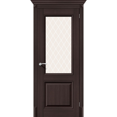 ДВЕРИ ЭКО КЛАССИКО-33 WENGE VERALINGA (СТЕКЛО WHITE CRISTAL) 200*60