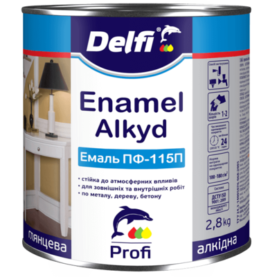 ЭМАЛЬ АЛКИДНАЯ DELFI ПФ-115П КРАСНО-КОРИЧНЕВАЯ - 2,8кг