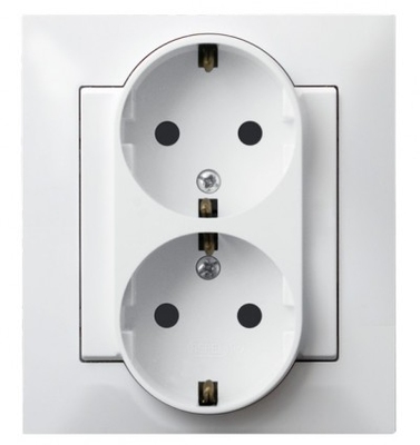 PRIZA DUBLA CU IMPAMINTARE ALB  GP-2YS/00 IMPRESIA