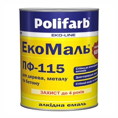 АЛКИДНАЯ ЭМАЛЬ ПФ-115 EXTRAMAL TM POLIFARB (БЕЛАЯ) 2.7kg