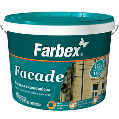 КРАСКА FARBEX ФАСАДНАЯ ВЫСОКОКАЧ. ВДА  FACADE БАЗА С. 1.2кг