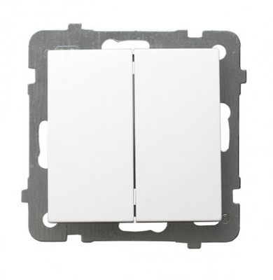 ПЕРЕКЛЮЧАТЕЛЬ ДВОЙНОЙ ПРОХОДНОЙ БЕЛЫЙ   LP-10G/m/00 AS