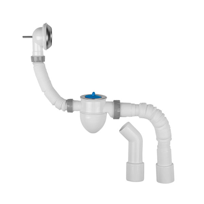 B1015 В1015 ВАННАЯ НИЗКАЯ  1 1/2, ПЕРЕЛИВ, ГОФРОТРУБА 40*40/50 + ПАТРУБОК  SGE09300175