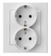 PRIZA DUBLA CU IMPAMINTARE ALB  GP-2RS/00  SONATA