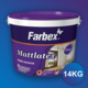КРАСКА FARBEX ЛАТЕКСНАЯ ДЛЯ НАРУЖНЫХ И ВНУТРЕННИХ РАБОТ MATTLATEX БЕЛАЯ МАТ. 14кг